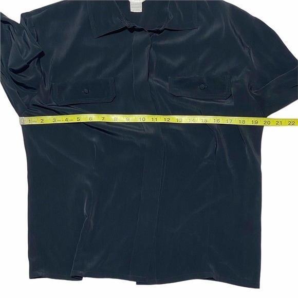 SUSAN Hutton Petite Black Button Down L/S Blouse - Picture 7 of 12